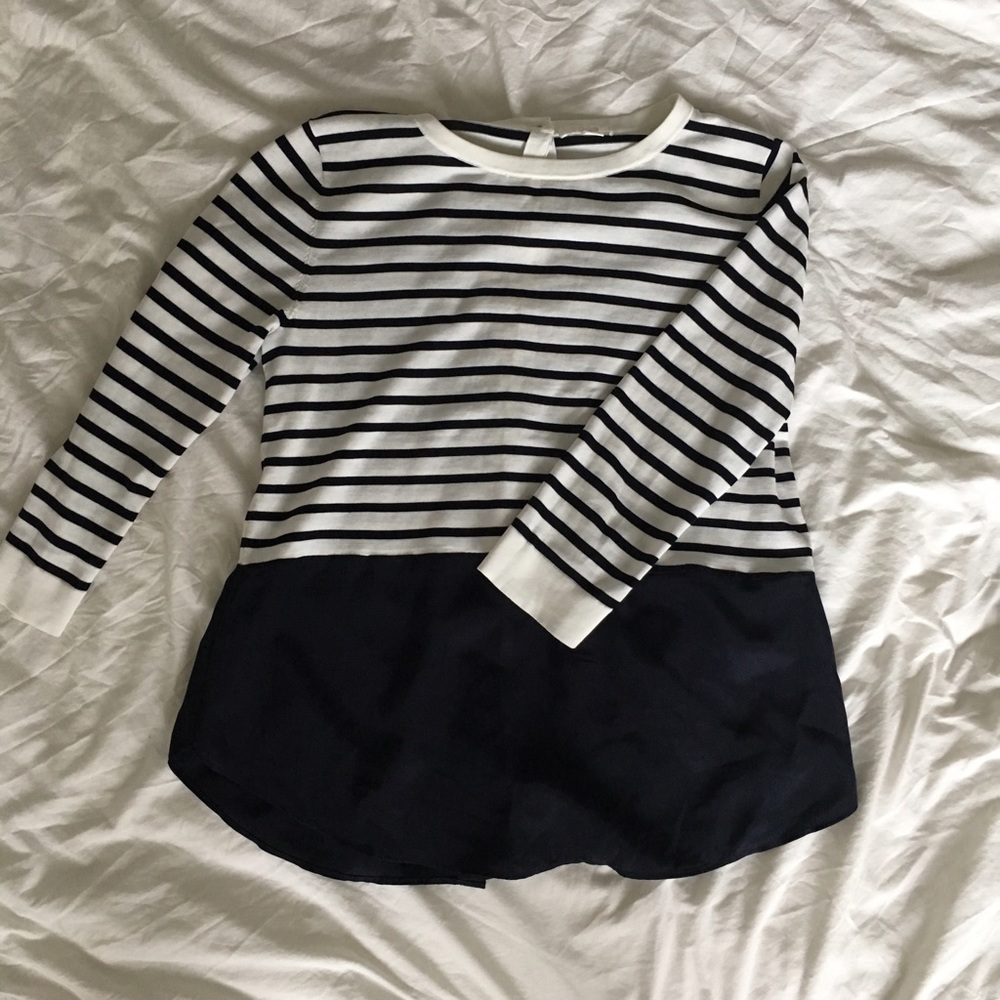✅COS stripes / silk mid sleeves top
