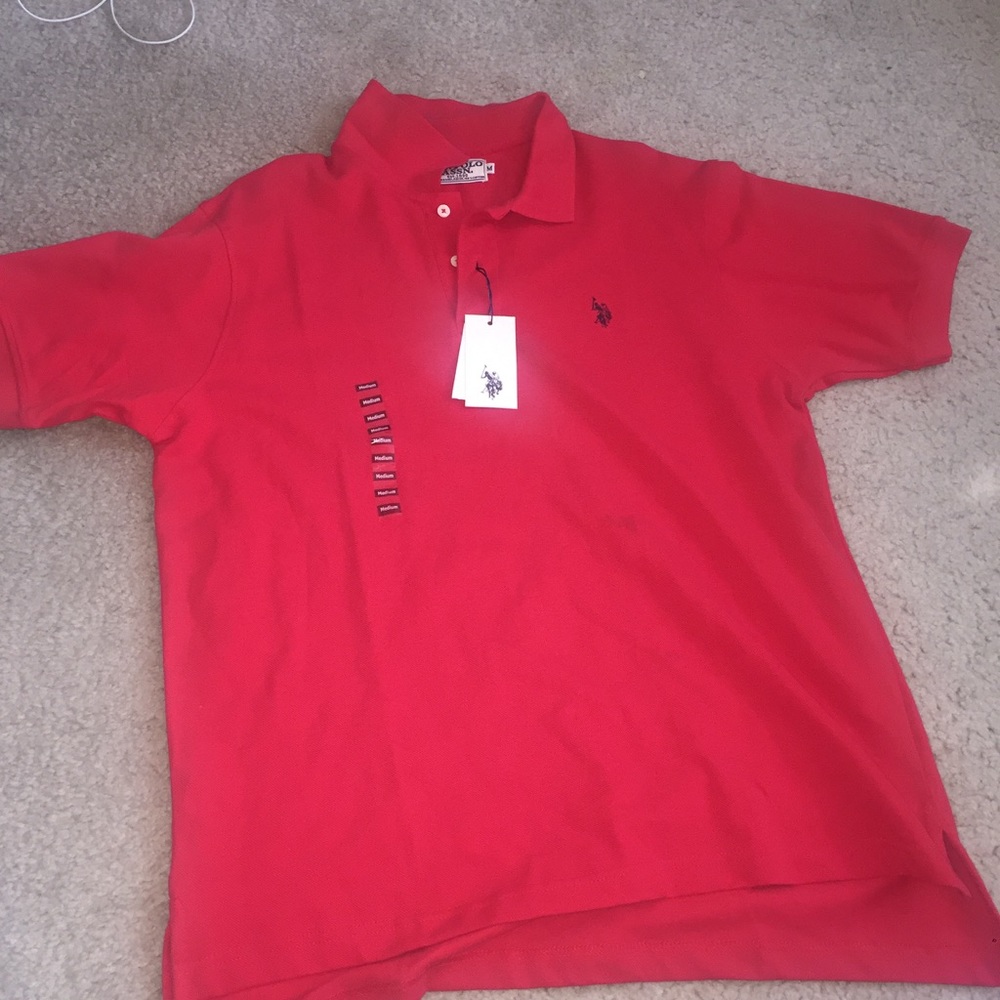 MENS RED U.S. POLO ASSN. SHIRT