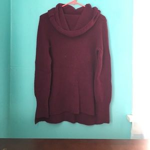 Raspberry Cowl Neck Sweater