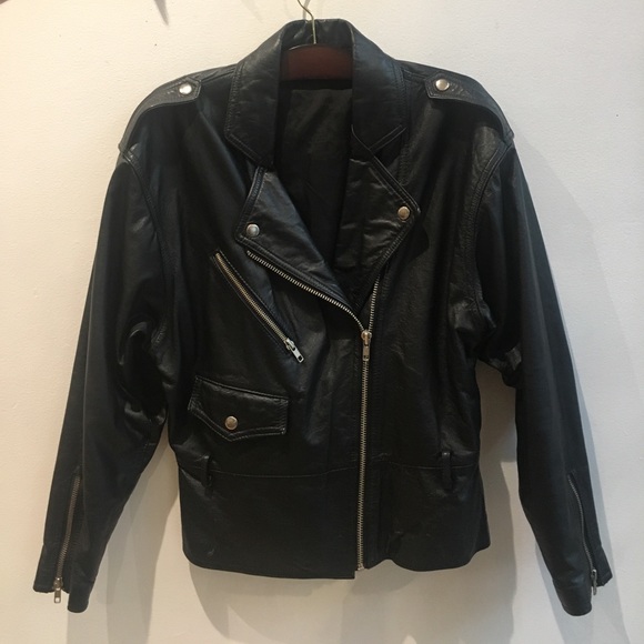 Leather Painted Jacket by Natalia Czajkiewicz - Picture 2 of 2