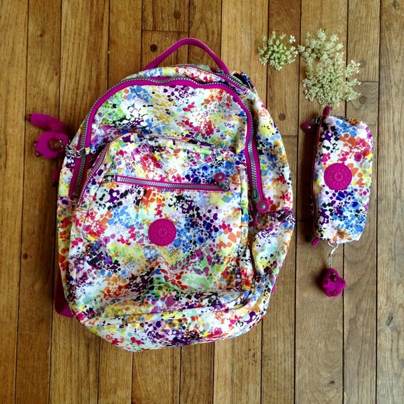 kipling floral backpack