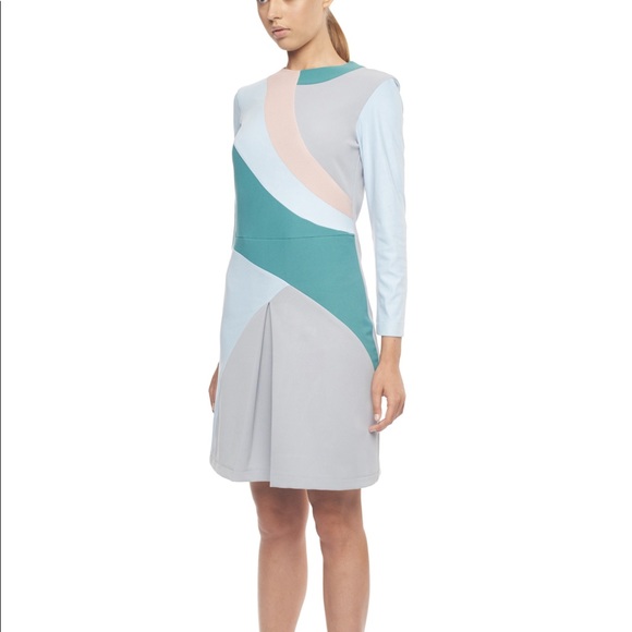 BLUE MIDI-LENGTH JERSEY DRESS - Picture 2 of 4