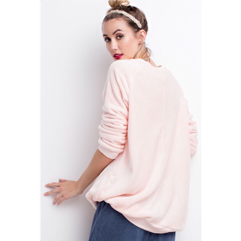 ❗️CLEARANCE❗️Blush Oversized Velvet Top S M L - Picture 3 of 6
