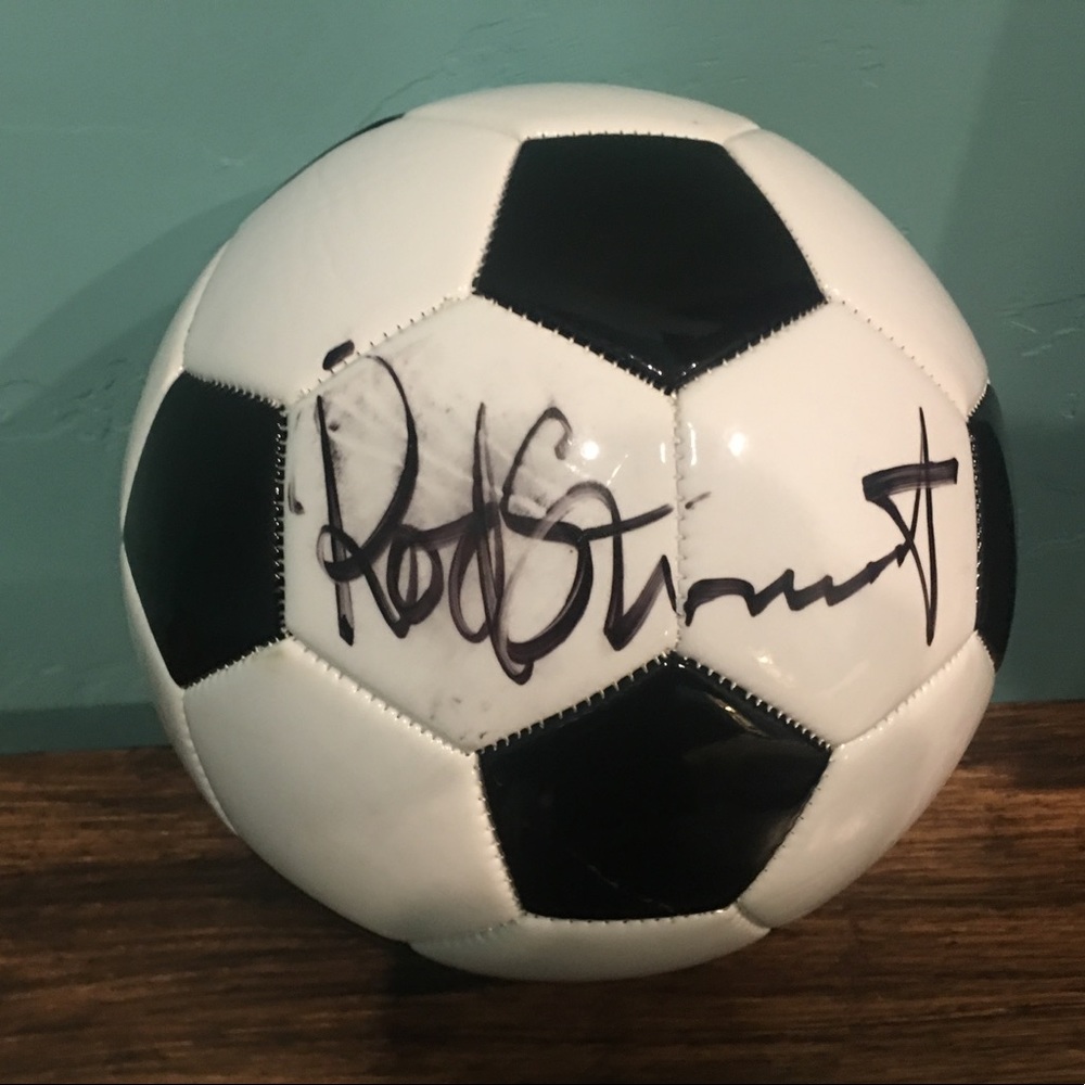 Rod stewart autographed soccer ball