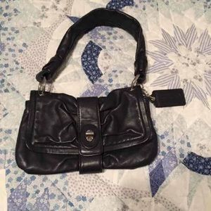 Black leather Coach bag