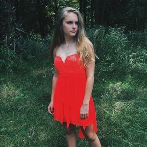 Coral short prom/homecoming dress