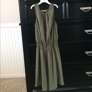 An olive green dress