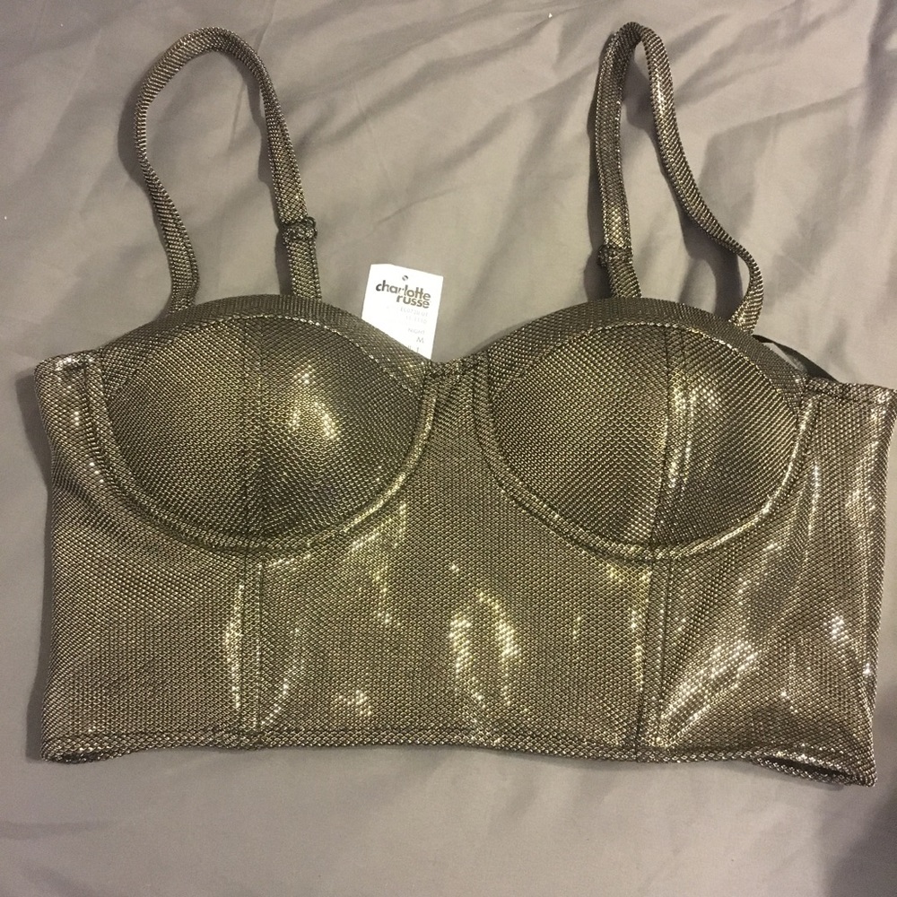 Charlotte Russe metallic crop top