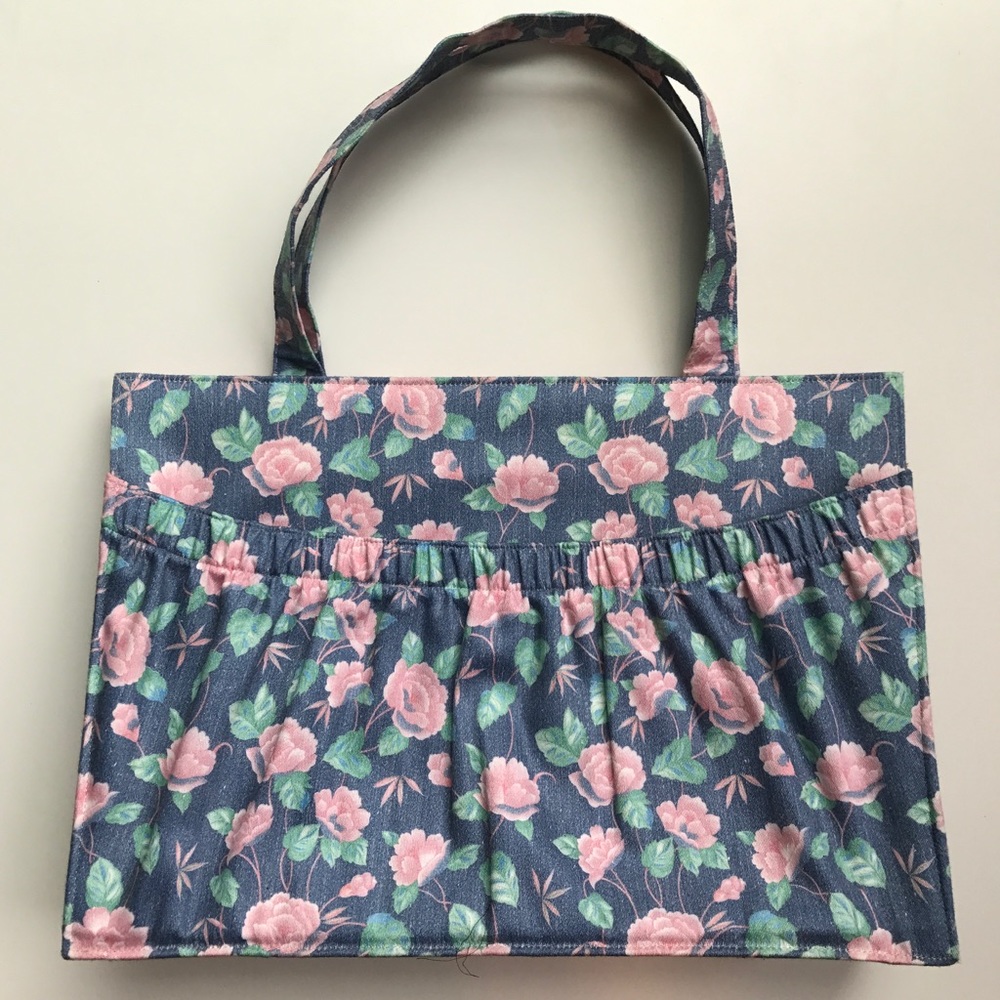 [Vintage] Margret Smith Blue Pink Floral Handbag