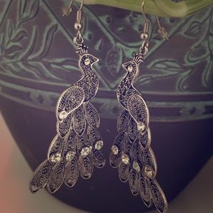 Peacock dangle earrings