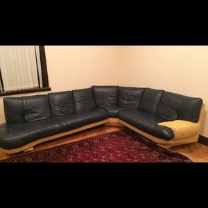 Blue and yellow couch