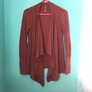 Burgundy Open Cardigan
