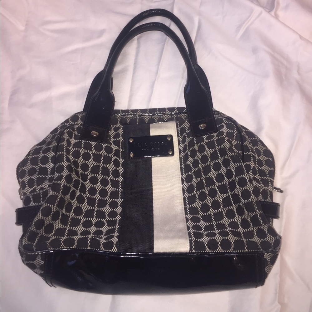 Kate Spade black and white Noel patterned bag