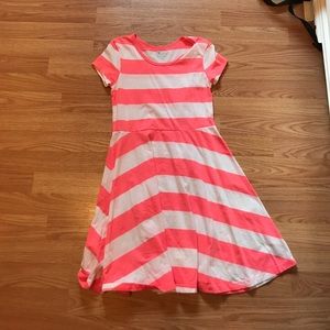 Highlighter pink white striped dress