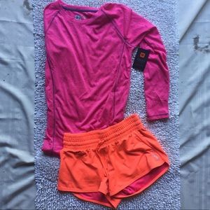 NWT Reebok long sleeve athletic shirt AND shorts