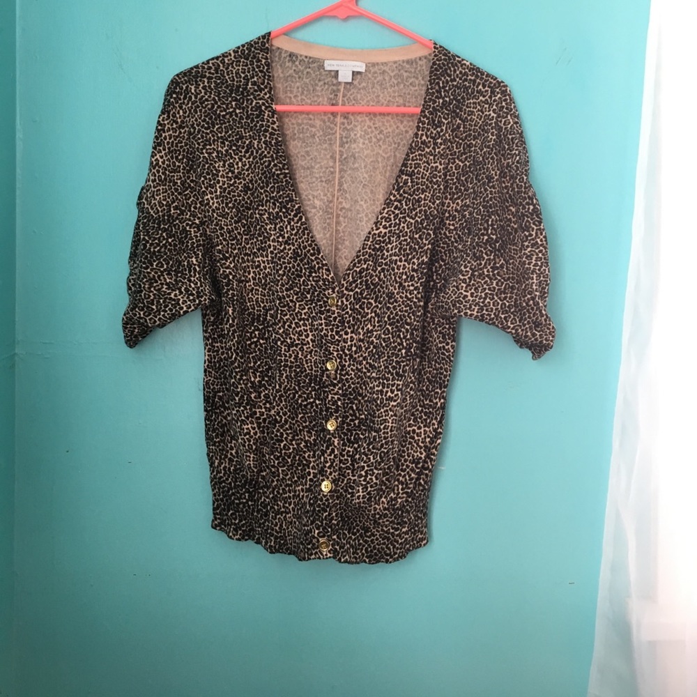 Cheetah Print V-neck Cardigan