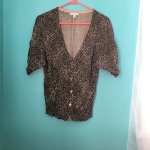 Cheetah Print V-neck Cardigan