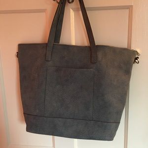 Jessica Distressed Tote Light Blue NWOT
