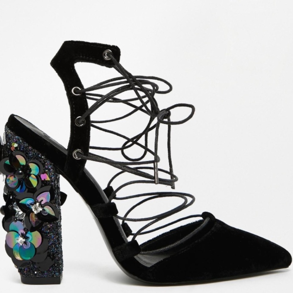 ASOS Lace Up Pointed Heels