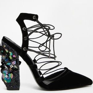 ASOS Lace Up Pointed Heels