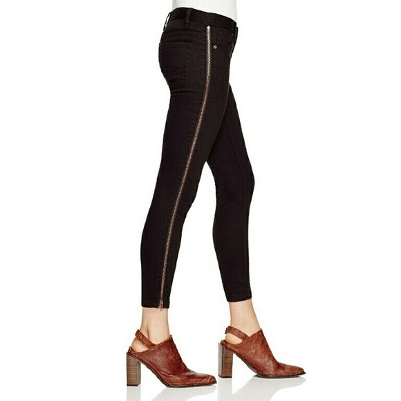 Free People Denim - Free People -Black 'Levon' Zip Detail Skinny Jeans