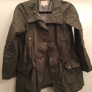 Olive Green Ann Taylor Loft Trench Coat