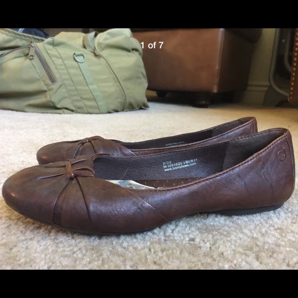 Born Leather Brown Flats