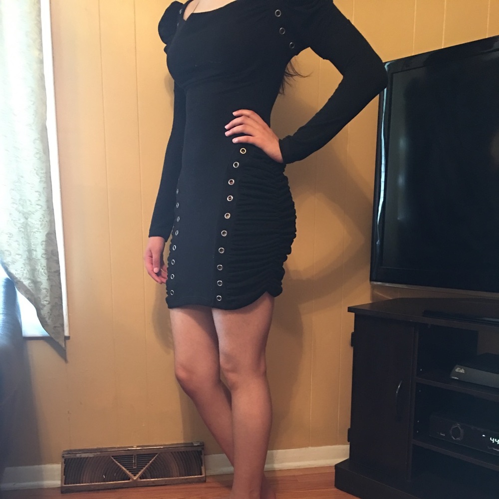 Arden B black grommet dress sz small - Picture 3 of 4