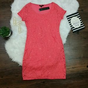 NWT TIANA B. Pink floral lace dress size small