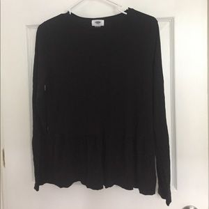 Black long sleeve Peplum top