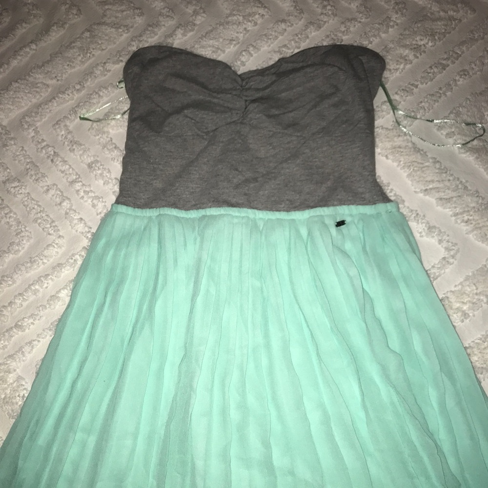 ROXY gray and mint chiffon mini dress
