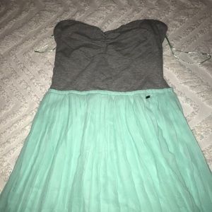 ROXY gray and mint chiffon mini dress