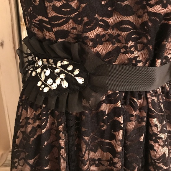PROM💞Valentine's Day❤️Black Lace Rhinestone dress - Picture 2 of 4