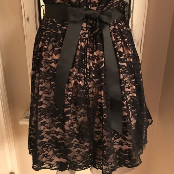 PROM💞Valentine's Day❤️Black Lace Rhinestone dress - Picture 3 of 4