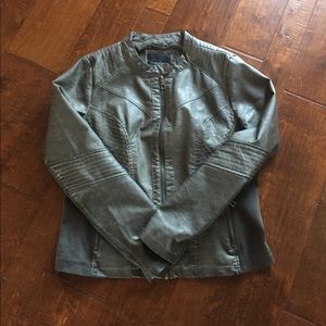 EUC Faux leather scuba moto jacket, XL