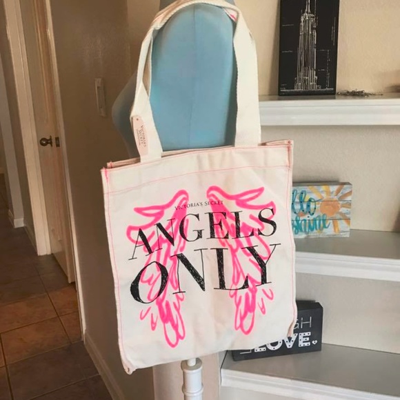Victoria's Secret Handbags - NWT Victoria Secret canvas tote bag Angels only