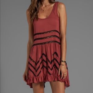 Free People Voile & Lace Trapeze Dress. Copper