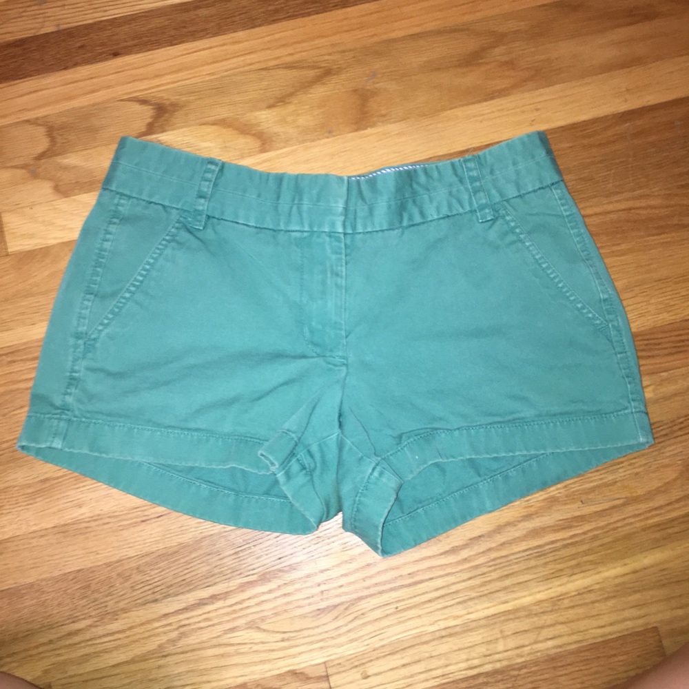 J Crew Green Chino Shorts