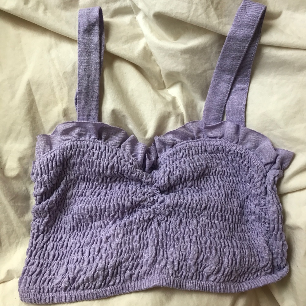 Cropped/Ribbed Tank Top - Urban Outfitters