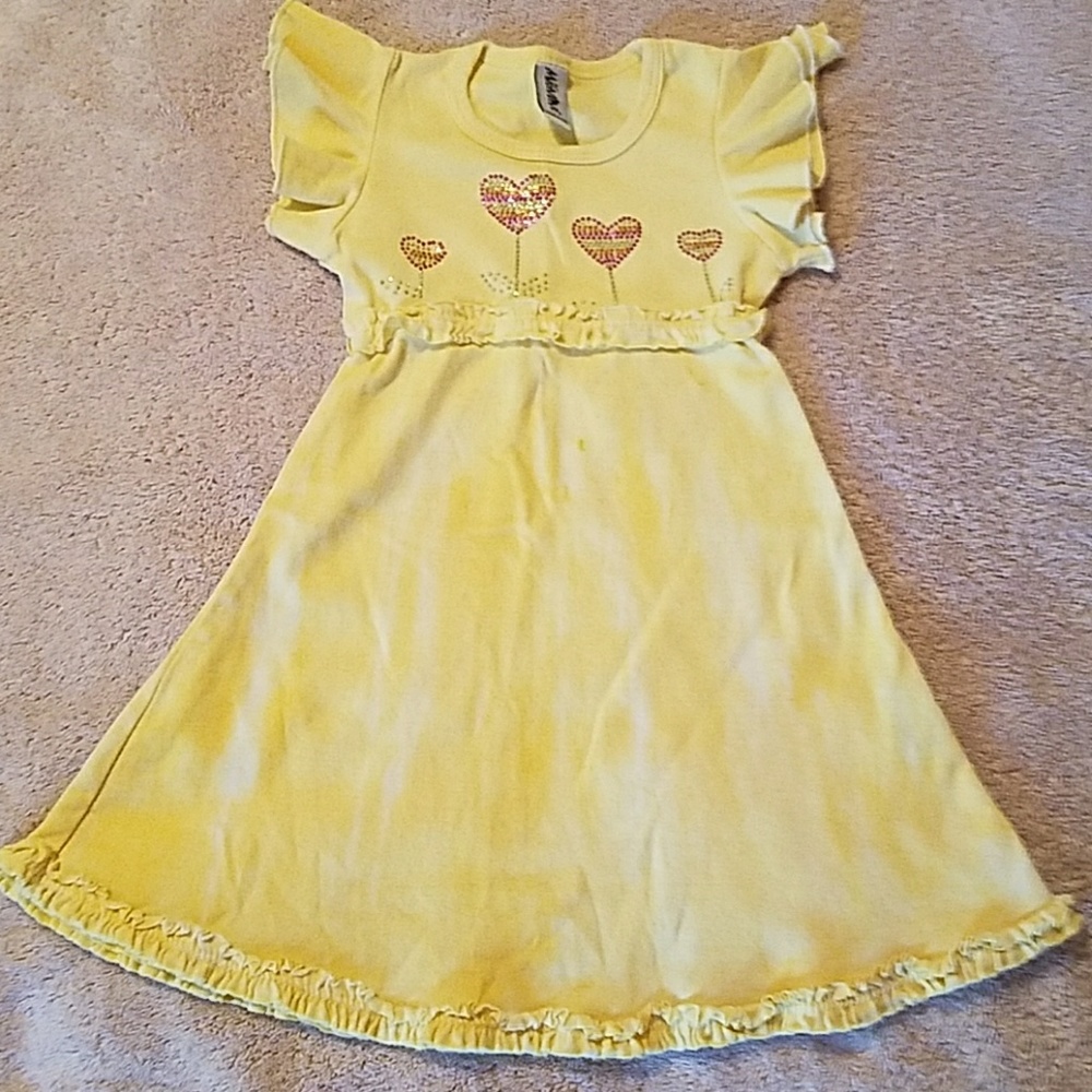 Toddler Girls Yellow Tie Dye Dress Size 4T NWOT