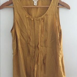 100% Silk J. Crew Yellow Blouse