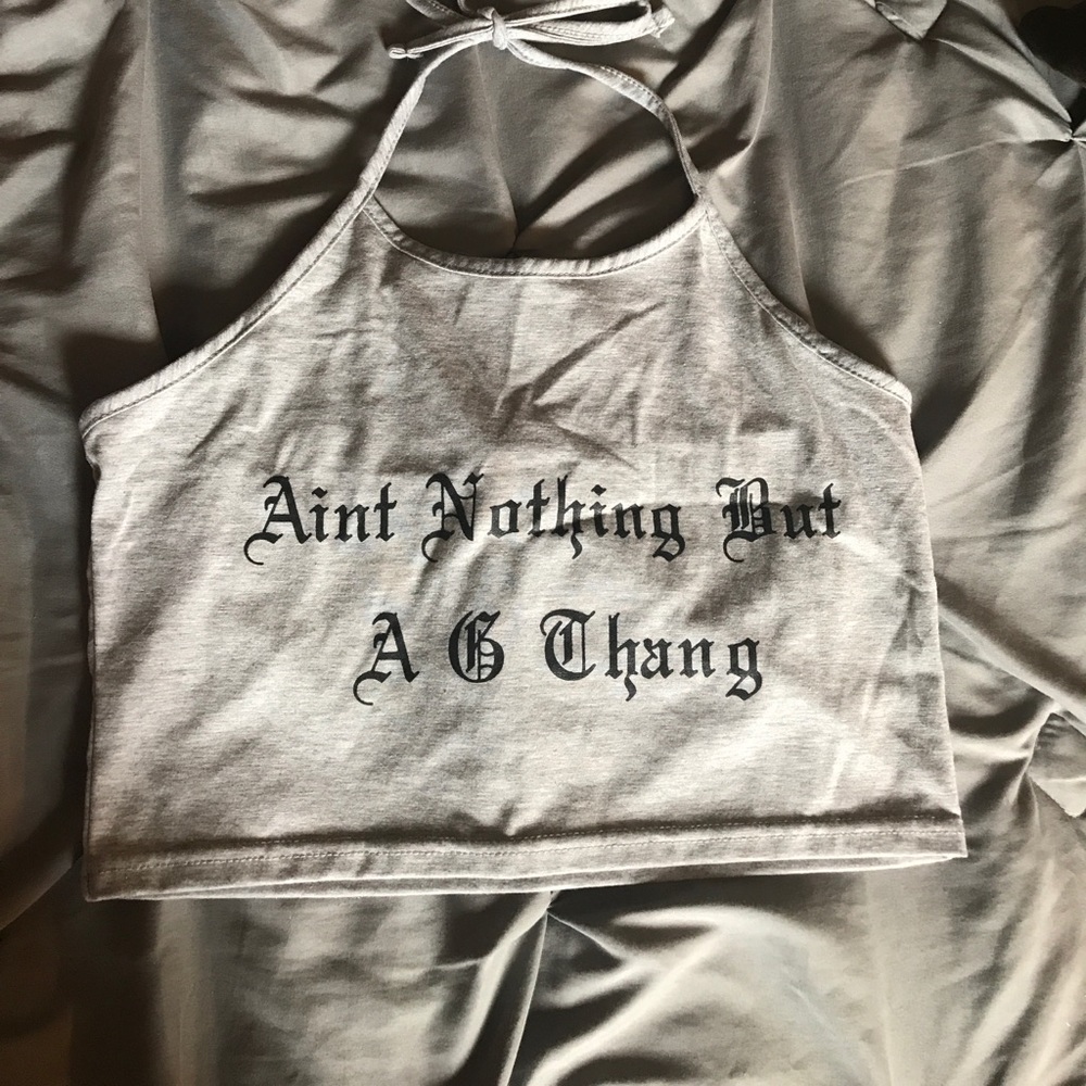 Gray crop top