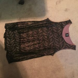 Bobeau lace and lavender high/low tank