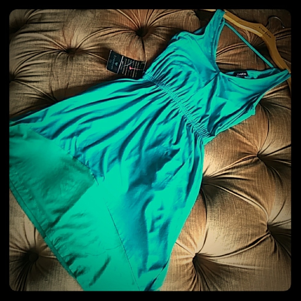 Bebe Double V Color Block Dress