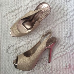 Gold Glitter Platform Shoes