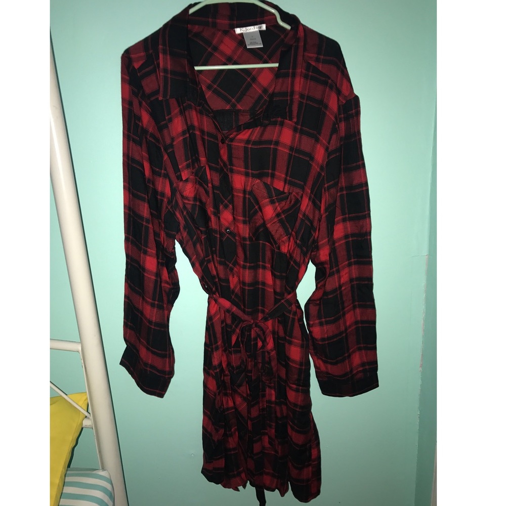Brand new plaid shirt dress