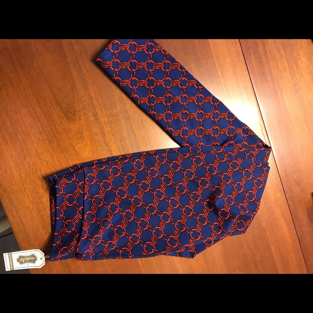 Mudpie red/navy chain ankle pants