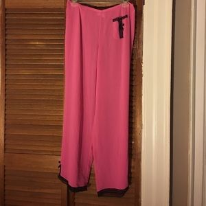 Pink sheer pajama pants by Victoria's Secret.