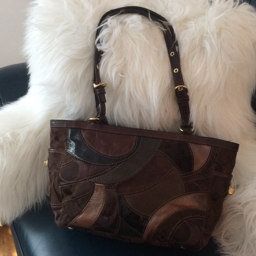 Multi-tones of brown Coach bag