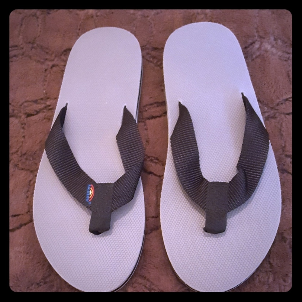 Gray and Black Rainbow Flip flop sandles